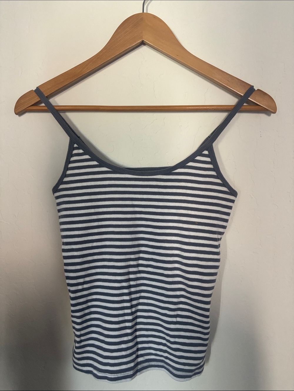 Hollister Gray and White Striped Spaghetti Strap Camisole